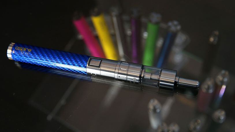 SAN RAFAEL, CA - JANUARY 28: E-Cigarette vaporizers are displayed at Digital Ciggz on January 28, 2015 in San Rafael, California. The California Department of Public Health released a report today that calls E-Cigarettes a health threat and suggests that they should be regulated like regular cigarettes and tobacco products. (Photo by Justin Sullivan/Getty Images)