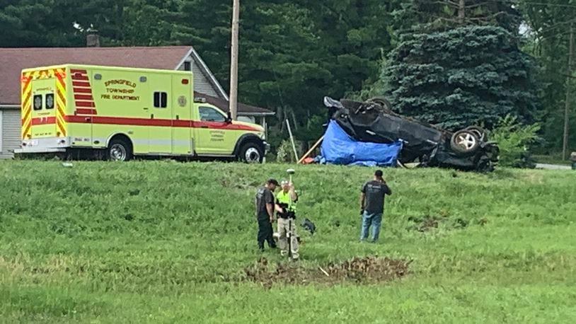 A woman was killed in a rollover crash Monday, June 21, 2021, in the 2700 block of Selma Pike in Springfield Twp., Clark County. BILL LACKEY/STAFF
