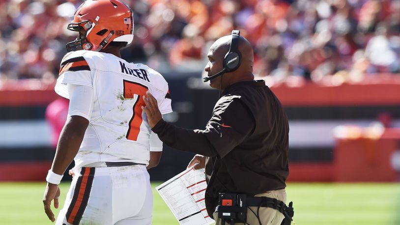 Browns coach Hue Jackson is still looking for his second win since coming to Cleveland.