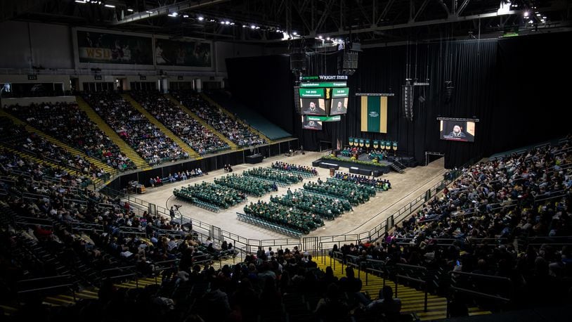 Wright State University held graduation Friday, Dec. 15 and Saturday, Dec. 16, 2023 at the Wright State Nutter Center. Courtesy Erin Pence, Wright State University.