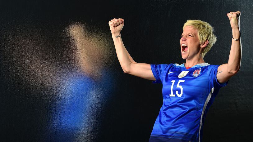U.S. women's national soccer team player Megan Rapinoe poses for a portrait at the USOC Rio Olympics Shoot at Quixote Studios on November 20, 2015 in Los Angeles, California. (Photo by Harry How/Getty Images)