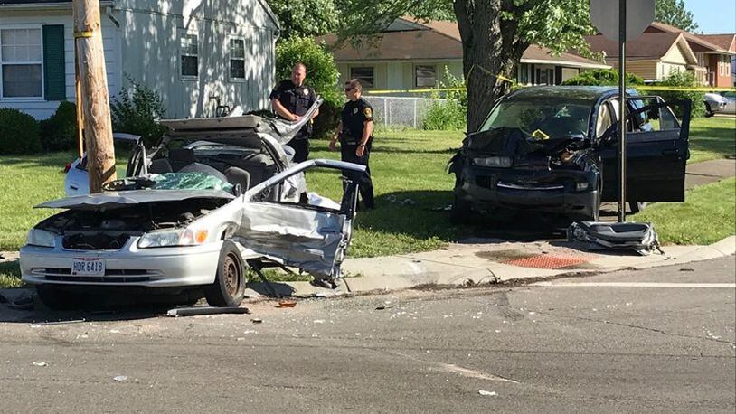 One person was killed and two others injured in this crash at John Street and Portage Path in Springfield on Sunday.