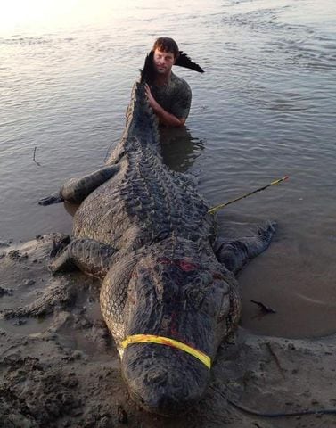 Dustin Bockman and two partners took 727-pound gator, now the state record.