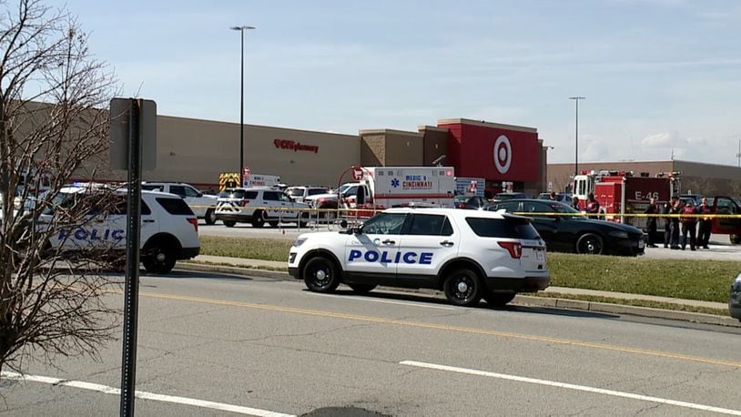Police are at a Target in Oakley March 17, 2022. Reports indicate a shooting happened there. MICHAEL BENEDIC/WCPO