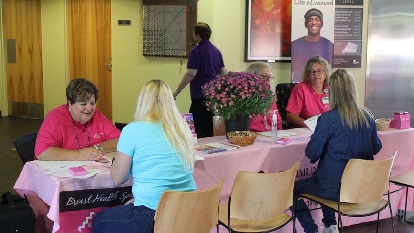 Attendees at the Community Health Foundation's 2019 Health Expo consult with health professionals on the results of mammography tests. The Foundation will have breast cancer awareness as the first topic of its new Break for Health virtual series on Thursday, Oct. 15. Courtesy photo