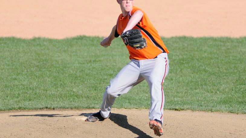 Minster's Adam Niemeyer (6-3, 190) will play baseball at Ohio State. He s batting .552 with 14 runs and 10 RBI. On the mound he s 2-0 with 17 Ks and one walk.