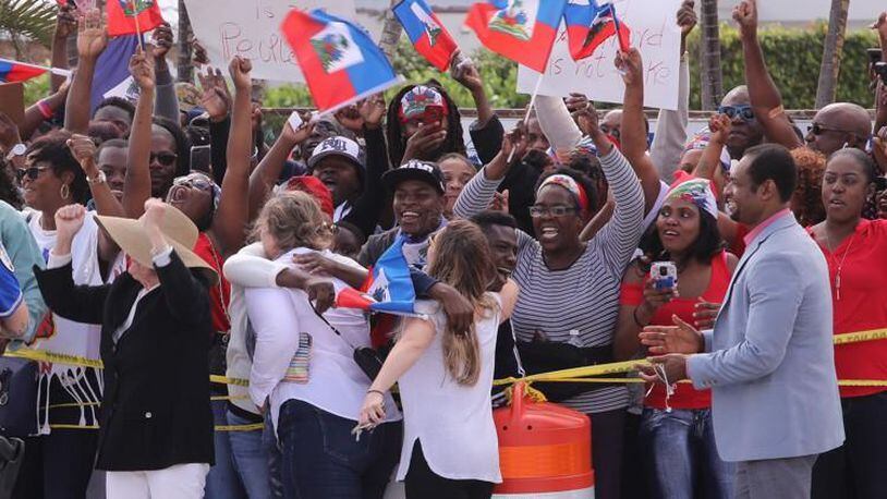 Haitian community members show up in large numbers  to protest recent remarks allegedly made by President Donald Trump against Haiti. The group said they were there to demand an apology from the president.