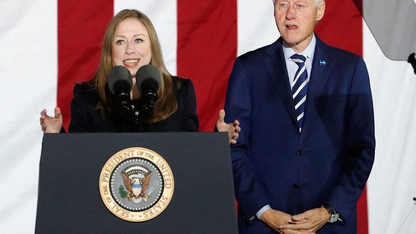 Chelsea Clinton introduced her father, Bill Clinton, at "The Night Before" rally at Independence Hall last November.  (Photo by Taylor Hill/Getty Images)