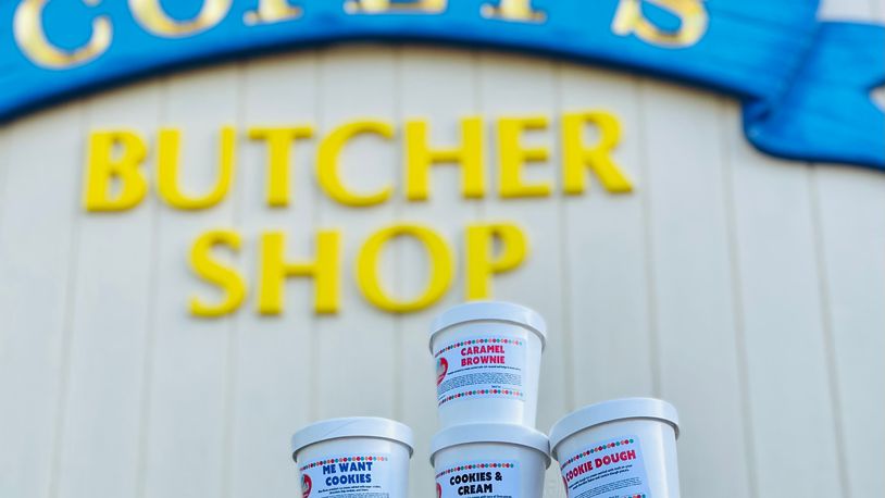 Jubie’s Creamery, an ice cream shop with a footprint in Fairborn and Moraine, is now available in Clark County through a partnership with Copey’s Butcher Shop. CONTRIBUTED PHOTO
