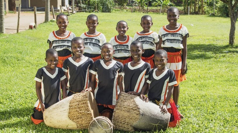 The Ugandan Kids Choir is touring the U.S. to entertain with contemporary Christian tunes and songs, dances and drumming from their homeland and to talk about sponsorship opportunities to help their peers back home. The group will perform at Grace Evangelical Lutheran Church on Sunday. Contributed photo