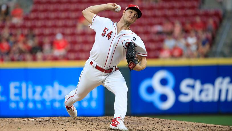 CINCINNATI, OHIO - AUGUST 20:   Sonny Gray #54 of the Cincinnati Reds throws a pitch against the San Diego Padres at Great American Ball Park on August 20, 2019 in Cincinnati, Ohio. (Photo by Andy Lyons/Getty Images)