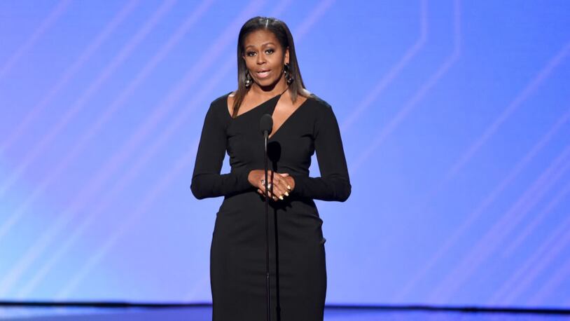 LOS ANGELES, CA - JULY 12:  Former First Lady Michelle Obama speaks onstage at The 2017 ESPYS at Microsoft Theater on July 12, 2017 in Los Angeles, California.  (Photo by Kevin Winter/Getty Images)