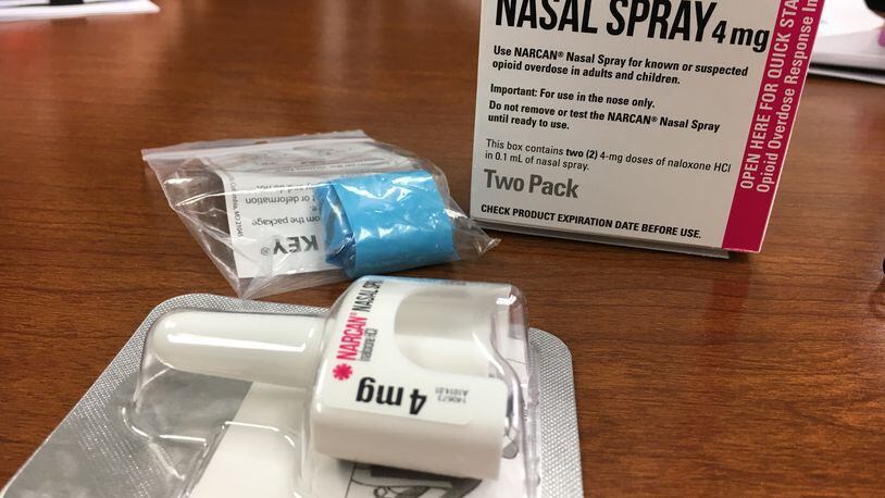 The U.S. Surgeon General is recommending more people have the overdose-reversing drug naloxone on-hand. Locally, Project DAWN has distributed thousands of doses of the drug in nasal spray form through free training sessions. KATIE WEDELL/STAFF