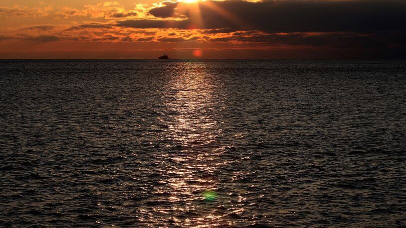 The sun rises over Lake Michigan.  (Photo By Raymond Boyd/Getty Images)