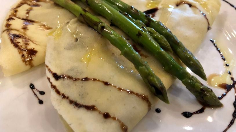 Mushroom ragu crepes at Cobblestone Village Cafe, Home Interiors and Gifts, 10 North Main St. in downtown Waynesville.