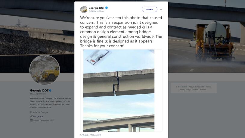 The Georgia Department of Transportation cleared things up after a concerning picture made the rounds online.