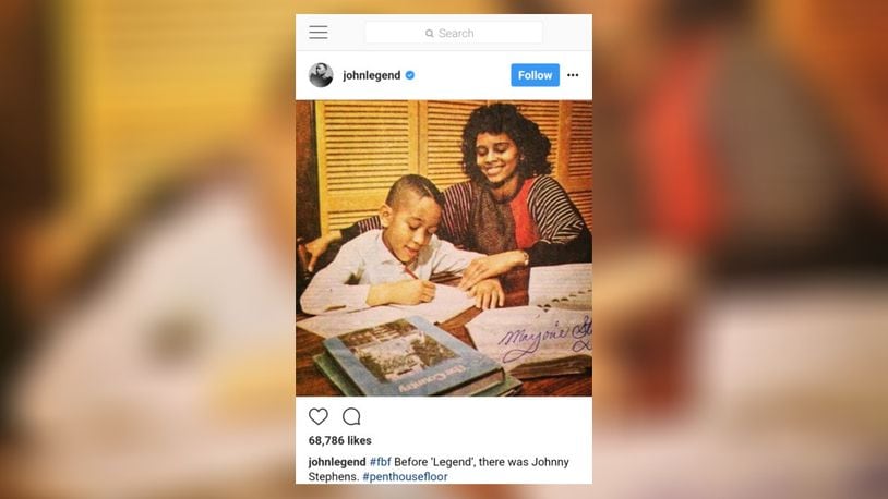 Springfield native and multi-award winning artist John Legend took to Instagram Friday evening, posting several photos from his youth. This photo is from a 1989 article featured in the Springfield News-Sun about his spelling bee win that same year. INSTAGRAM
