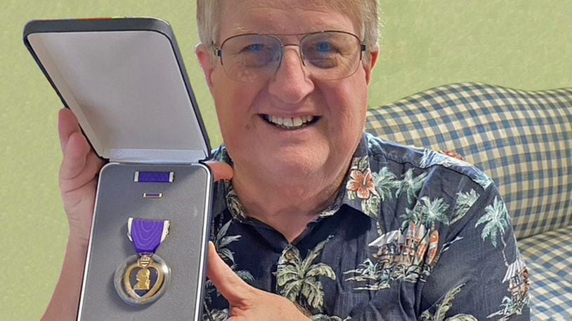 Springfield resident Randy Ark was surprised to receive a Purple Heart medal for wounds sustained during his U.S. Army service in Vietnam in 1969, 16 years after applying for the honor. Courtesy photo