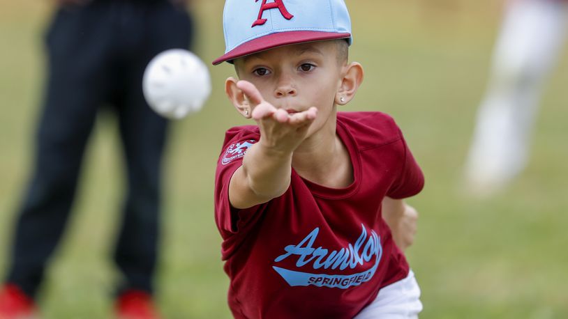 Springfield resident Colton Myers of the Armoloy baseball team throws a pitch during last year's year's Stevie's World of Wiffleball event in Springfield. CONTRIBUTED PHOTO BY MICHAEL COOPER