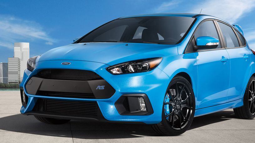 The 2017 Focus RS, the performance version of Ford s successful line of Focus hatchbacks, is fitted with a manual transmission and a 2.3-liter Ecoboost engine that makes a shuddering 350 horsepower and 350 lbs.-ft. of torque. Ford photo