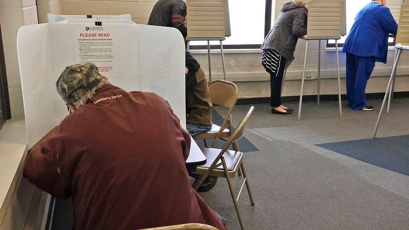 Clark County residents filled all the voting booths Wednesday, Nov. 2, 2022 as they vote early at the Clark County Board of Elections. BILL LACKEY/STAFF