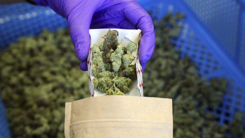 Marijuana is packaged at Harborside, a medical marijuana dispensary in Oakland, Calif., (Jim Wilson/The New York Times)