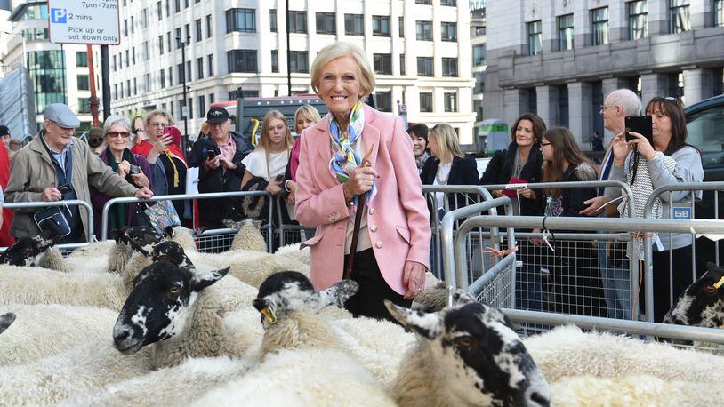 FILE PHOTO: Mary Berry officially opens the London Wool Fair by starting the Great Sheep Drive at London Bridge on September 24, 2017 in London, England.  (Photo by Stuart C. Wilson/Getty Images)