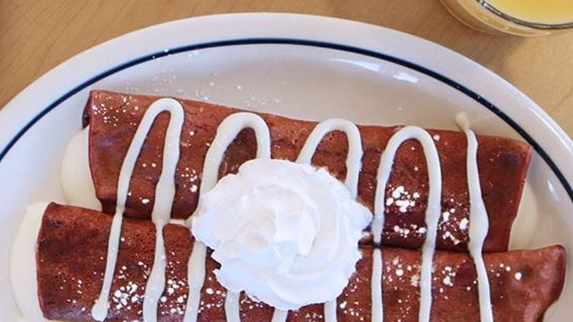 IHOP’s Red Velvet Crepes. CONTRIBUTED
