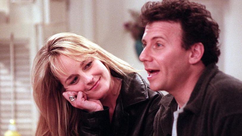 Actress Helen Hunt, of "Mad About You," photographed on the set of the show with actor Paul Reiser, co-creator and star of the show. (Photo by Al Seib/Los Angeles Times via Getty Images)