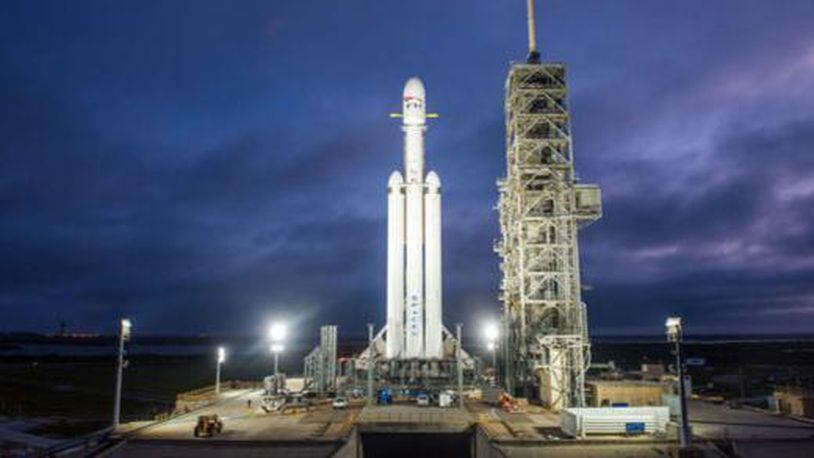 The Falcon Heavy rocket is scheduled to launch Tuesday. (Photo: SpaceX)