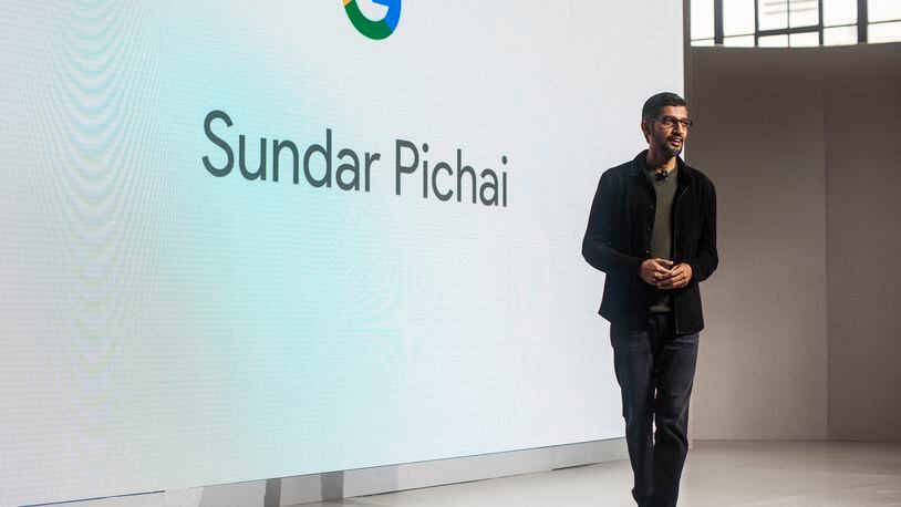 SAN FRANCISCO, CA - OCTOBER 04: Pichai Sundararajan, known as Sundar Pichai, CEO of Google Inc. speaks during an event to introduce Google Pixel phone and other Google products. Pichai replied to a letter written by a 7-year-old girl about a job at Google. (Photo by Ramin Talaie/Getty Images)