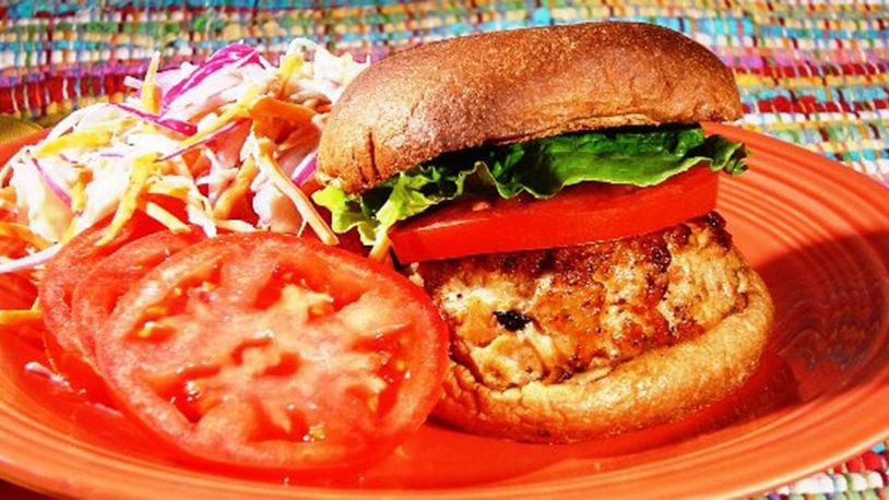 Southwestern Chicken Burgers with Quick Slaw are perfect for the end of summer. Contributed by Linda Gassenheimer/TNS