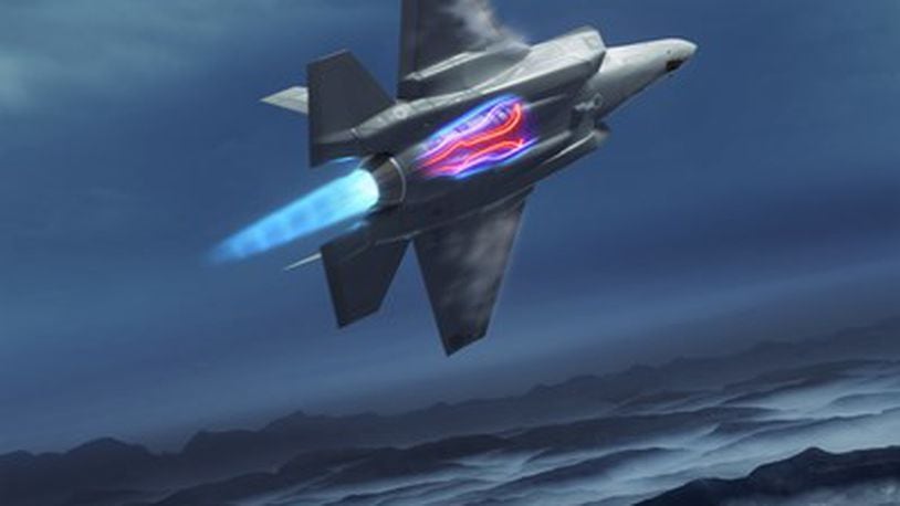GE Aviation says its new XA100 Adaptive Cycle engine is designed to fit both the F-35A and F-35C without structural modifications to either airframe, enabling better range, acceleration and cooling to accommodate next-generation mission systems. GE Aviation image