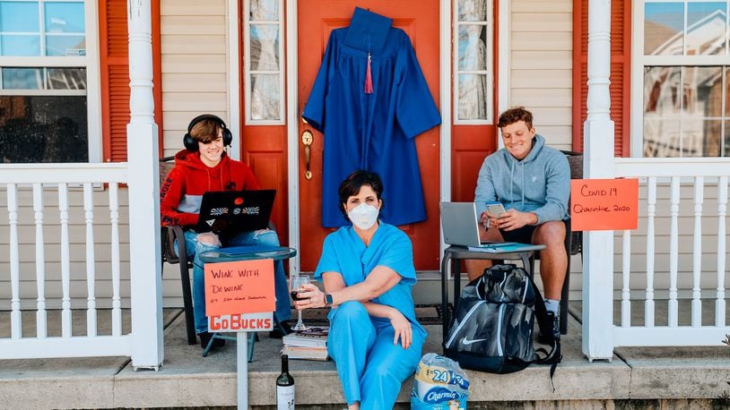 Charli Herron and her two sons, Brayden Herron and Ethan Miller, took a fun family photo describing what they have been doing during the coronavirus pandemic.