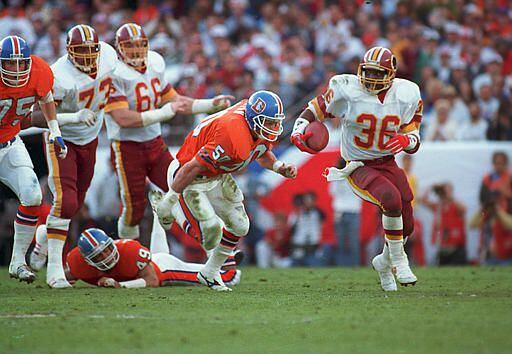 1988: Super Bowl XXII- Washington Redskins 42, Denver Broncos 10. Margin of Victory - 32 points.