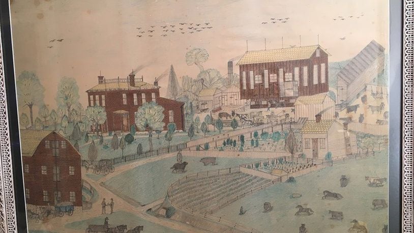 A large colored drawing by W.A. Rebert in 1887 still hangs in the house built by Andrew Rebert. PAM COTTREL/CONTRIBUTED