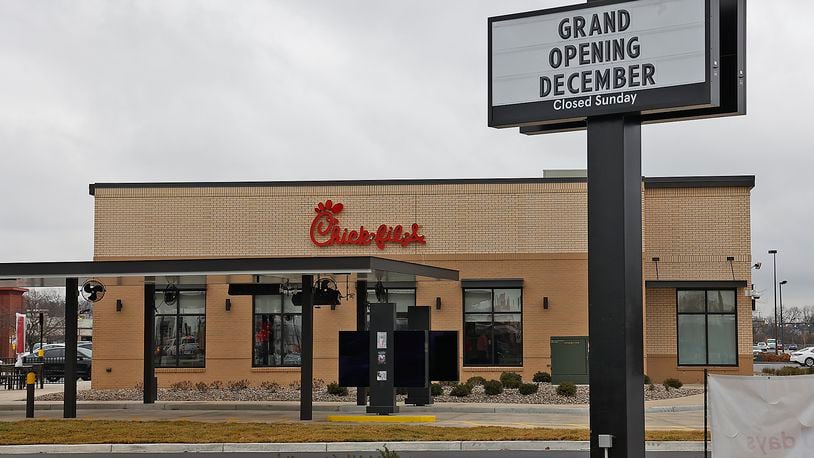 The long awaited Chick-fil-A restaurant in Springfield will hold its grand opening on Thursday, Dec. 1, 2022. BILL LACKEY/STAFF