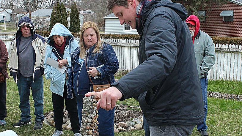 Kevin Rose conducts a tour of the grounds of the Hartman Rock Garden in this 2018 file photo. STAFF