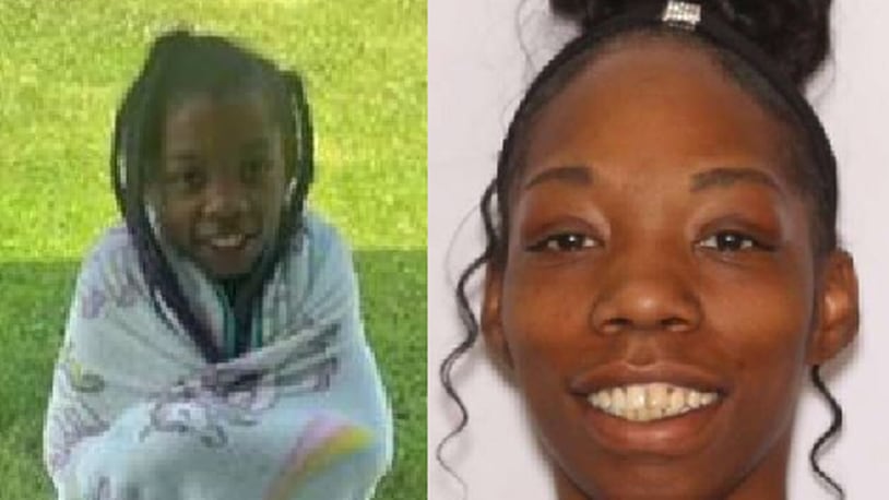 An Amber Alert was issued for Miangel Thomas (left), 10, of Grove City, after police said her mother, Rajon Drake (right), 30, abducted her