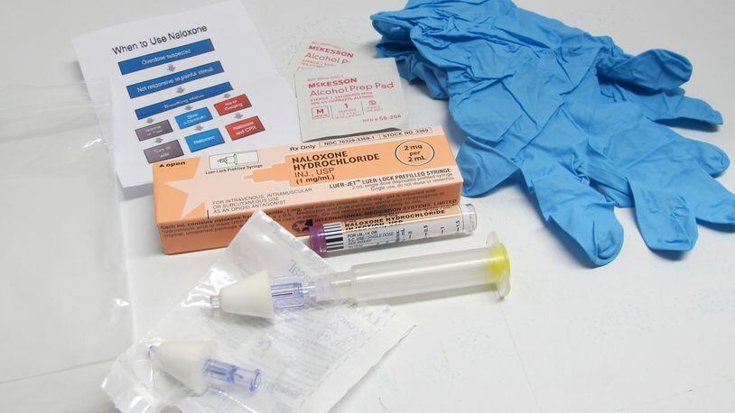 The contents of a drug overdose rescue kit used to reverse an addict’s heroin overdose. Heroin accounted for a quarter of all overdose deaths in the United States in 2015, according to the CDC. AP Photo