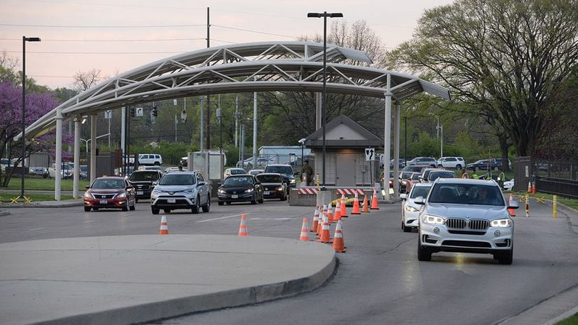 Traffic entering Gate 12A flowed through all lanes on April 19 at Wright-Patterson Air Force Base. U.S. AIR FORCE PHOTO/TY GREENLEES