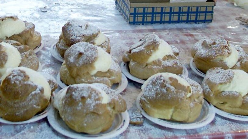 Cream puffs from the Schmidt’s Sausage Haus food truck. FILE PHOTO