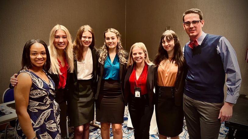 Springfield High School’s mock trial team placed in the top 10 at the international competition. Members are Melissa McMahon, Sarah Hallmark, Leeza Wheeler, Hannah Mattison, Claire Yontz, Sylvia Korson and Joel Blum. Contributed photo
