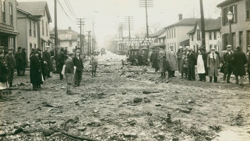 Main Street after flooding in 1929.