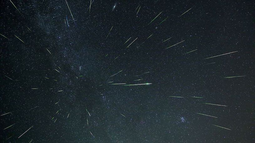 Stock photo of a meteor shower.