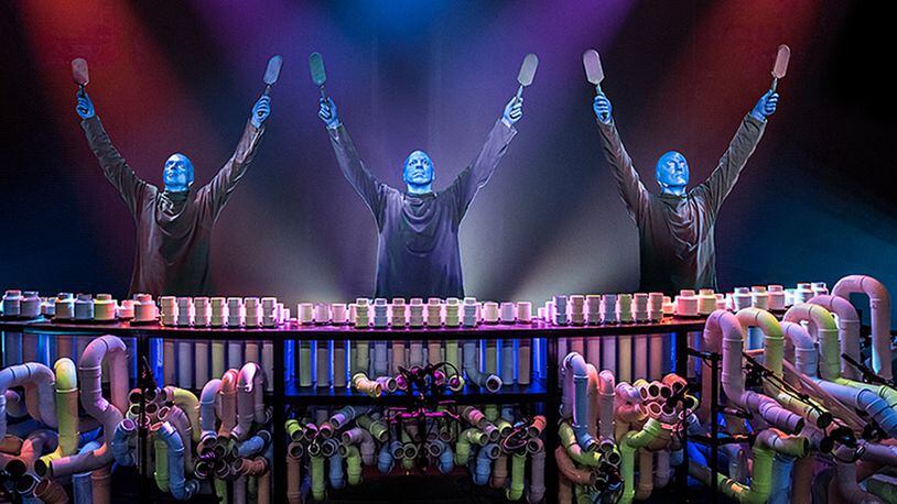 Blue Man Group, the award-winning troupe known for its exhiliaring showcase of comedy, theater, music, and state-of-the-art technology, will perform April 22-24 at the Schuster Center courtesy of the Victoria Theatre Association. CONTRIBUTED