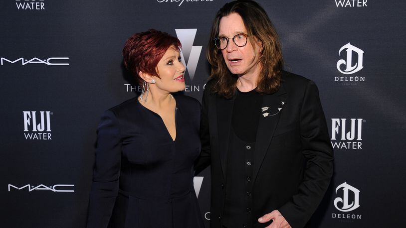 LOS ANGELES, CA - FEBRUARY 21: TV personality Sharon Osbourne and recording artist Ozzy Osbourne attend The Weinstein Company's Academy Awards Nominees Dinner in partnership with Chopard, DeLeon Tequila, FIJI Water and MAC Cosmetics on February 21, 2015 in Los Angeles, California. (Photo by Angela Weiss/Getty Images for FIJI Water)