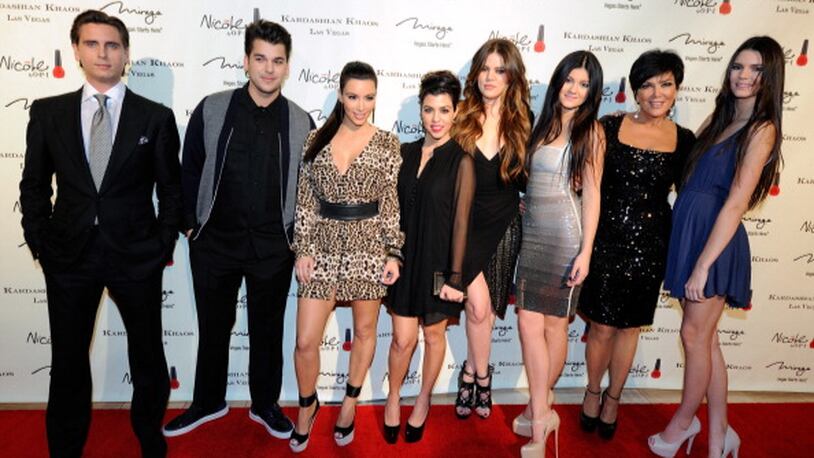 LAS VEGAS, NV - DECEMBER 15:  (L-R) Television personalities Scott Disick, Robert Kardashian Jr., Kim Kardashian, Kourtney Kardashian, Khloe Kardashian, Kylie Jenner, Kris Jenner and Kendall Jenner arrive at the grand opening of the Kardashian Khaos store at The Mirage Hotel & Casino December 15, 2011 in Las Vegas, Nevada.  (Photo by Ethan Miller/Getty Images)