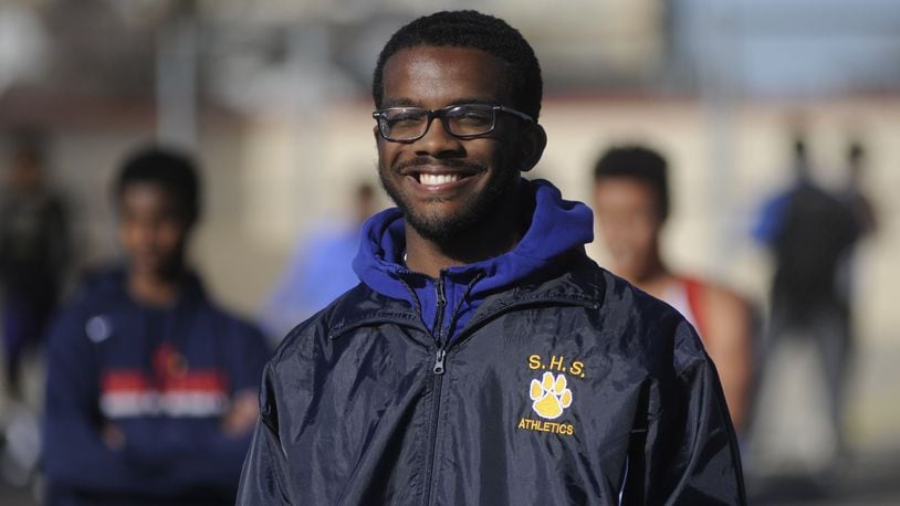 Springfield High School junior Austin Tyree. The 68th Dayton Edwin C. Moses Relays was held at Welcome Stadium on Friday, April 20, 2018. MARC PENDLETON / STAFF