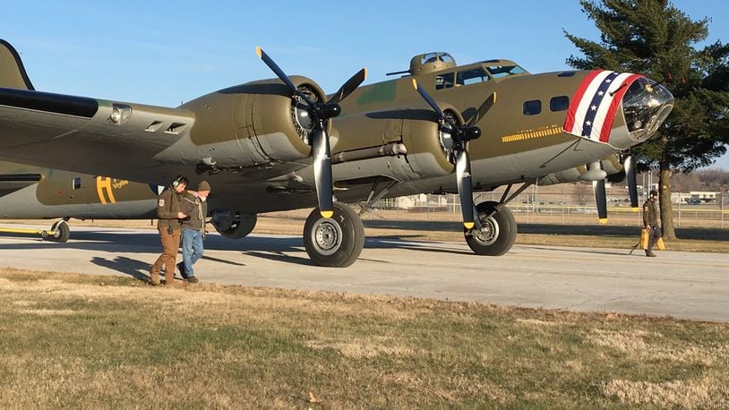 The B-17F Memphis Belle was moved for the first time from a restoration hangar into the National Museum of the U.S. Air Force. on March 14, 2018 JAMES BUECHELE / STAFF